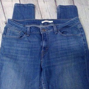 Levi | 535 Super Skinny Medium Wash Lightly Distressed Size 32